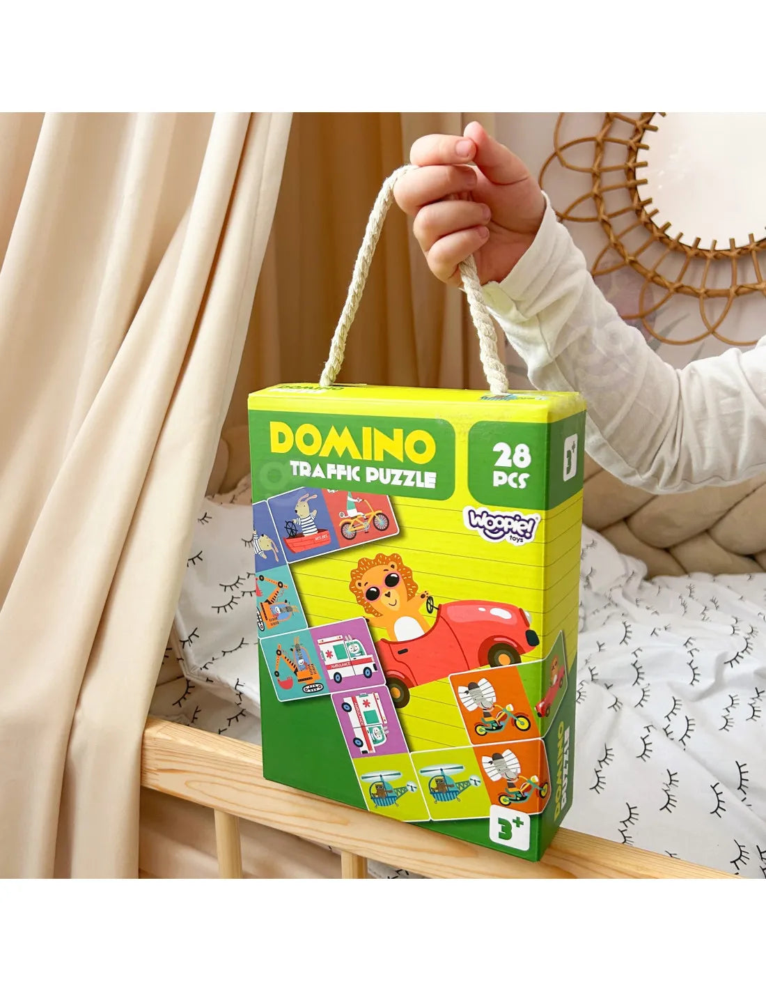 WOOPIE Montessori edukacinis žaidimas „Transportas ir gyvūnai“ – domino dėlionė