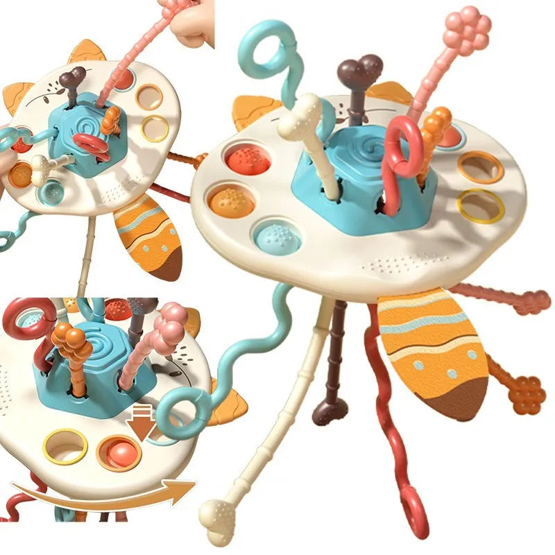 Woopie Montessori „Tug Toy“ lapiuko sensorinis kramtukas