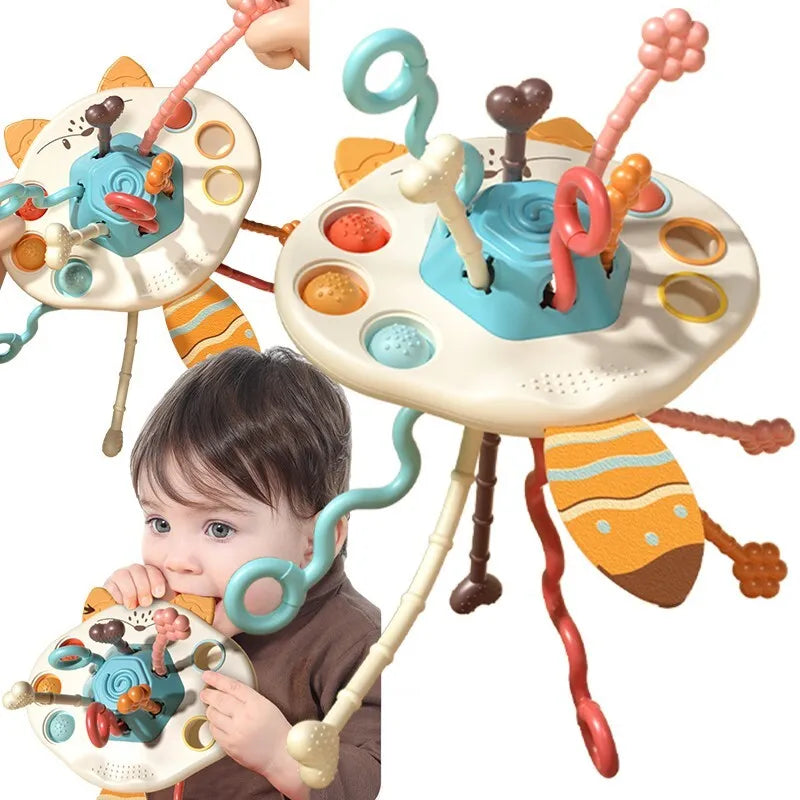 Woopie Montessori „Tug Toy“ lapiuko sensorinis kramtukas