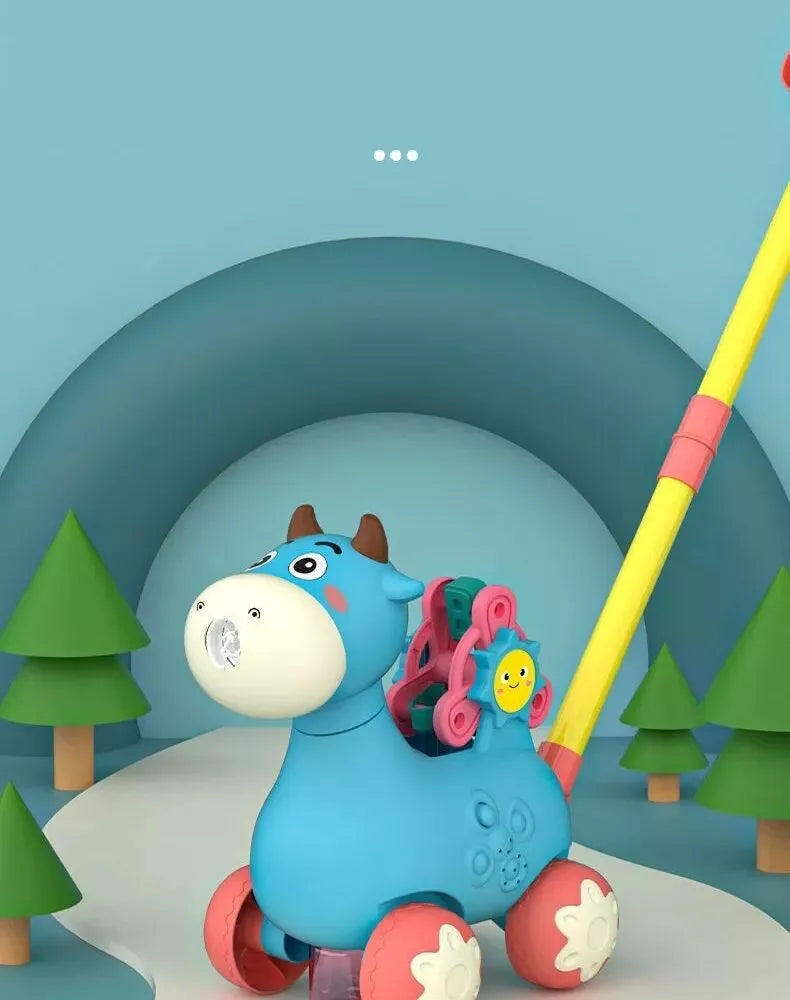 Stumdoma karvytė su muilo burbulais ir garsu