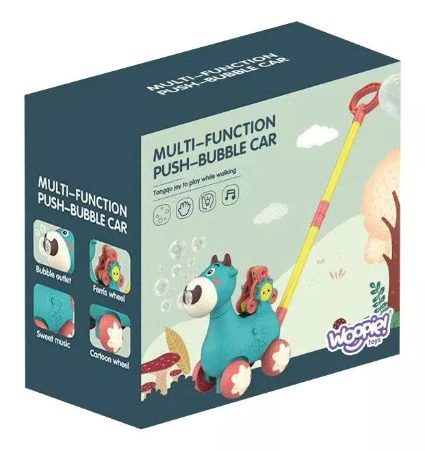 WOOPIE Pusher Fudge stumdomas žaislas su garsu ir rožiniais muilo burbulais