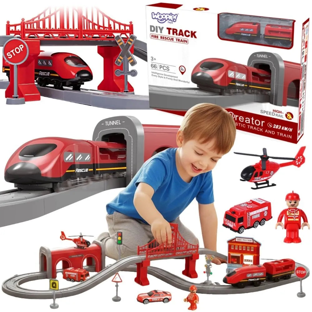 WOOPIE „Pendolino“ elektrinis traukinio rinkinys „Gaisrinė“