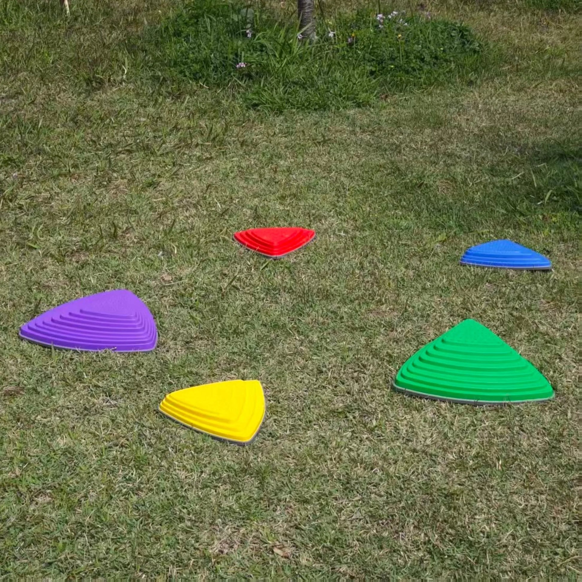 WOOPIE sensoriniai balansavimo akmenys su tekstūromis ir neslystančiu pagrindu, 3+