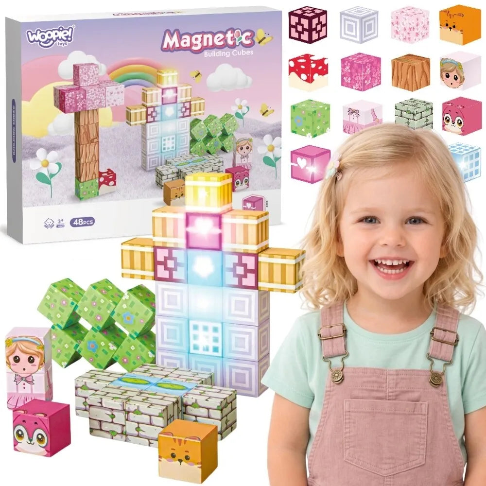 WOOPIE spalvoti magnetiniai kubai vaikams, 3+