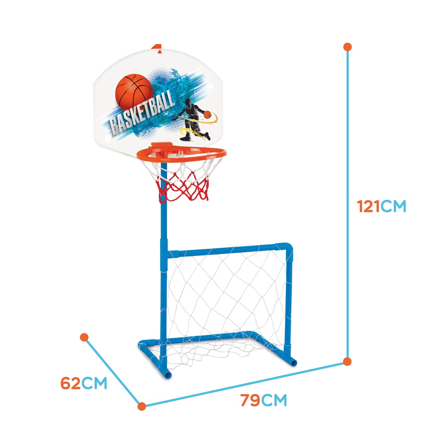 Woopie sporto rinkinys 2in1: krepšinis + futbolas – su kamuoliu