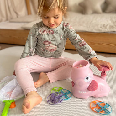 Woopie žaidimas „Pagauk frisbi – dramblys katapulta“