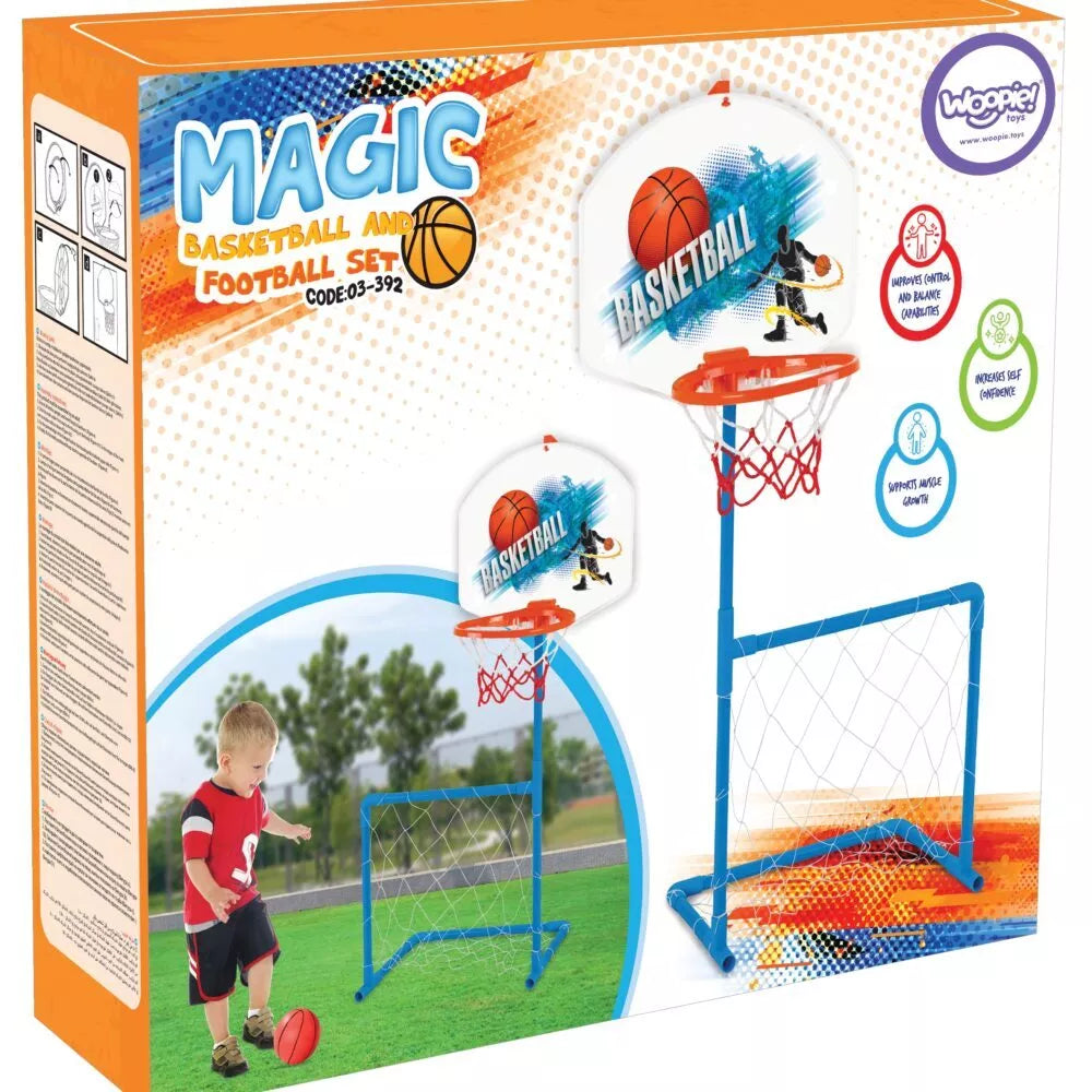 Krepšinio ir futbolo vartai + kamuolys