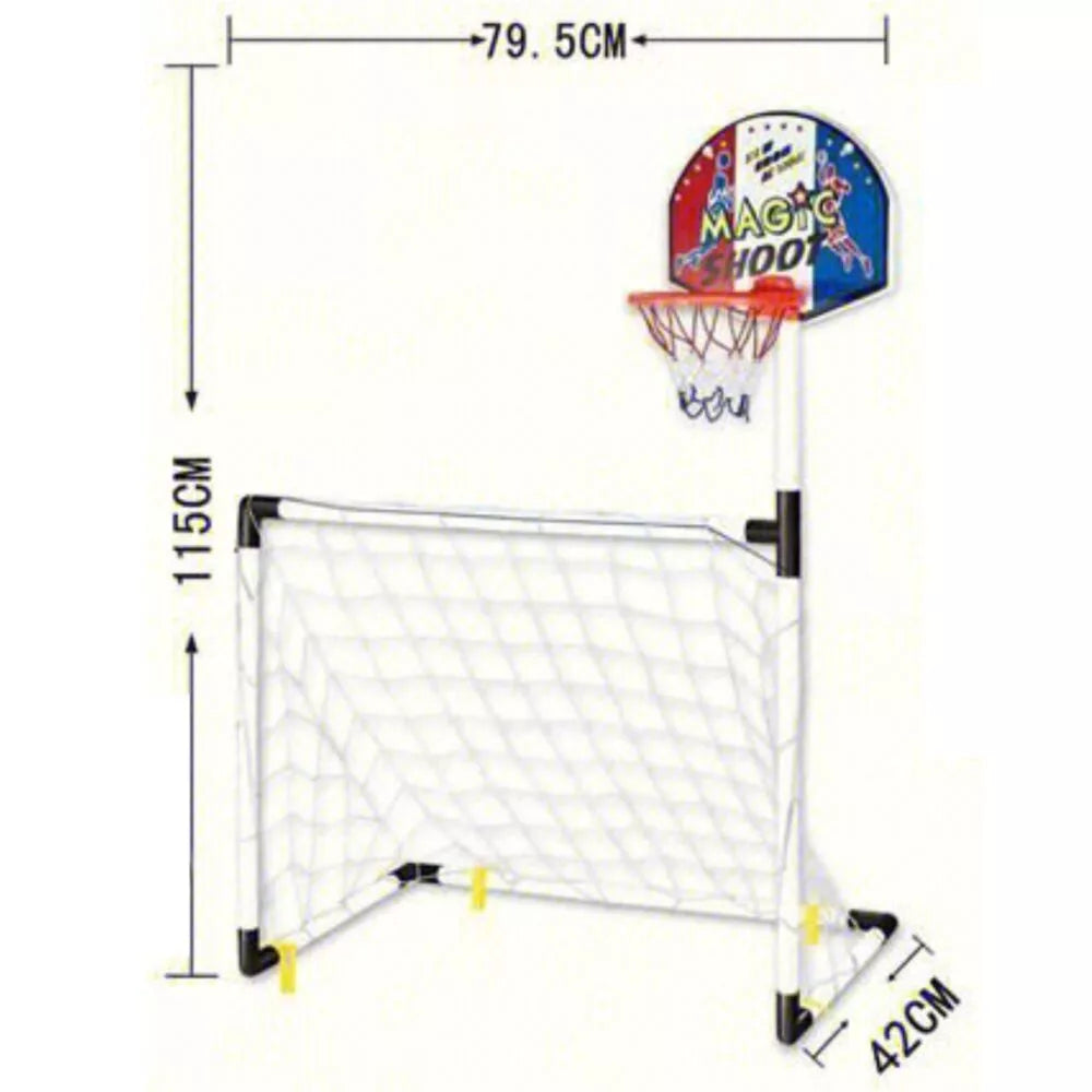 2in1 rinkinys krepšinio futbolo įvartis + kamuoliai