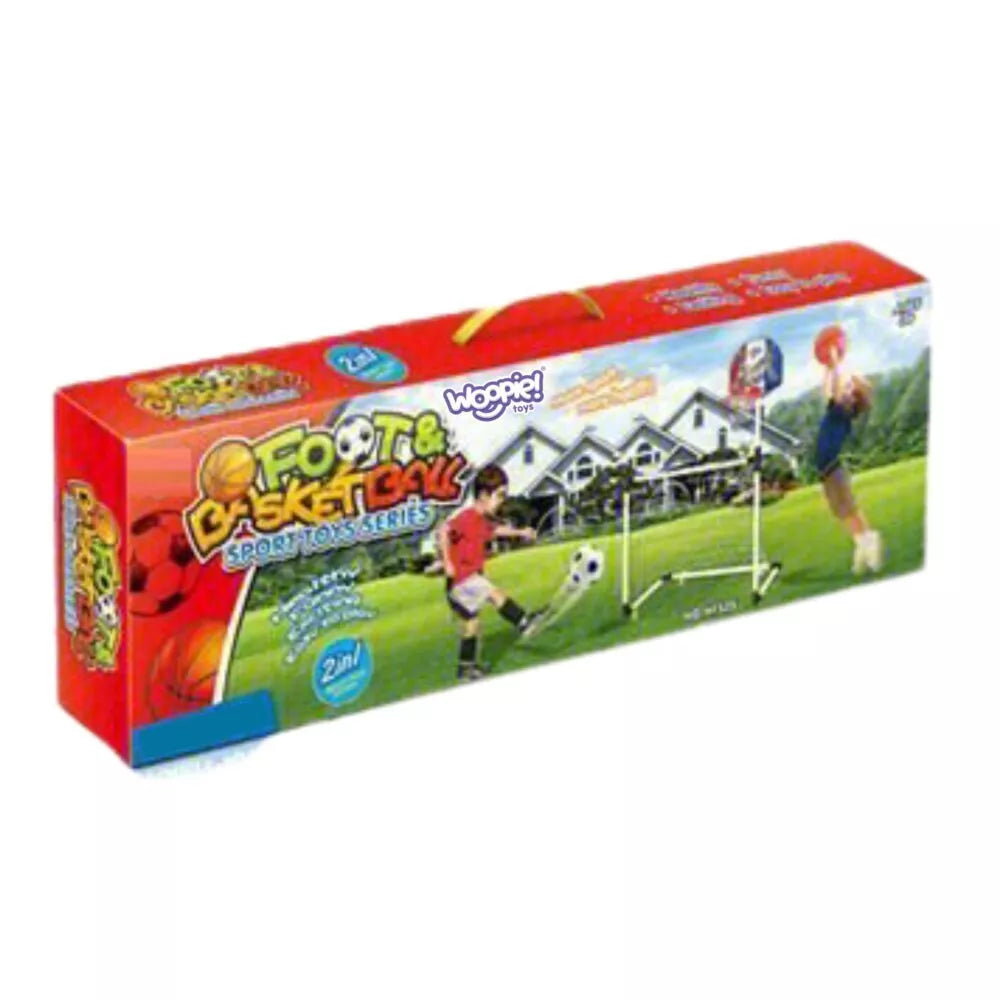2in1 rinkinys krepšinio futbolo įvartis + kamuoliai
