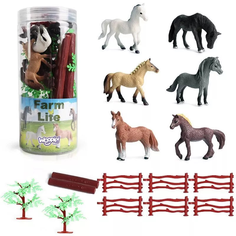 WOOPIE 16 arklių figūrėlių rinkinys