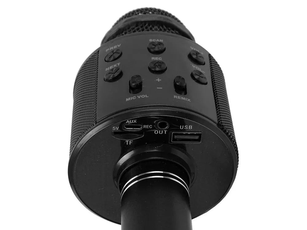WS‑858 belaidis karaoke mikrofonas su garsiakalbiu ir įrašymu, 3+