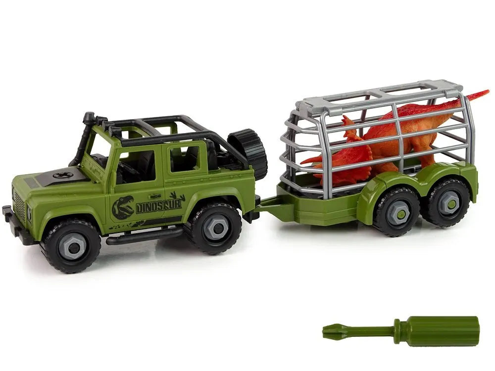 Žalias dinozaurų transporterio sunkvežimis su atsukimo funkcija, 3+