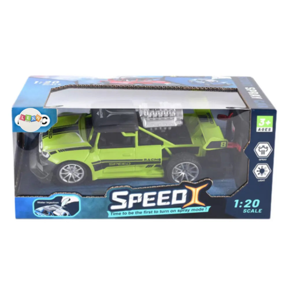 Žalias RC automobilis su dūmų efektu 1:20