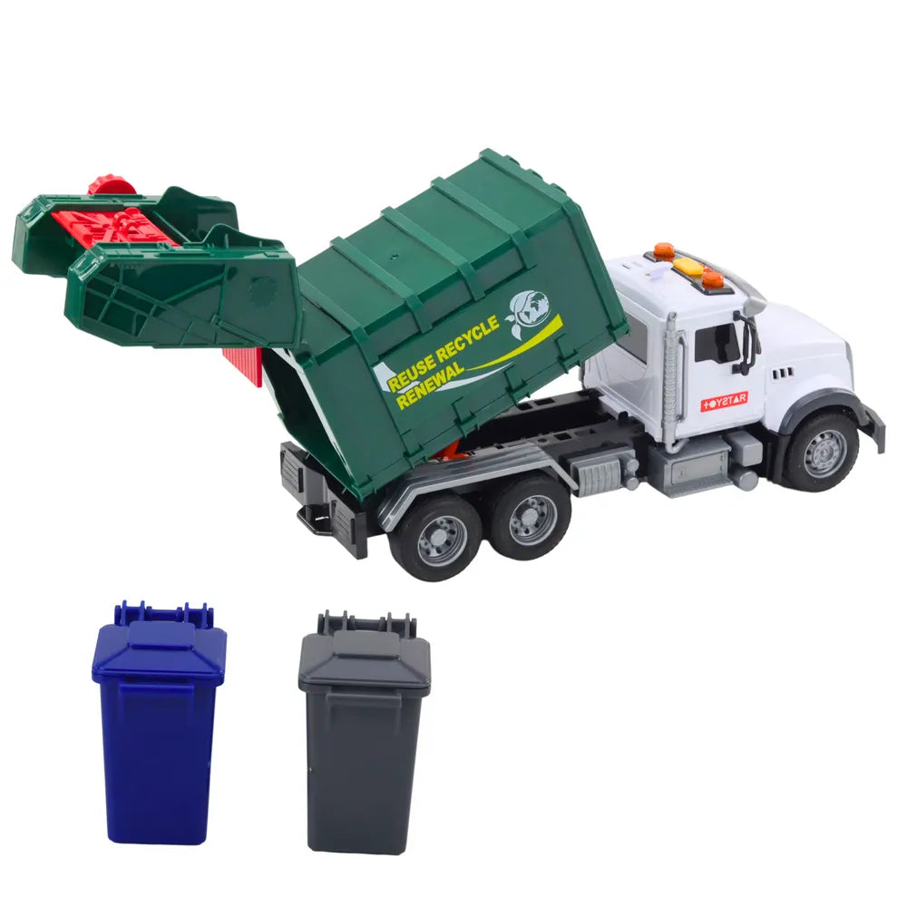 Žalias šiukšliavežis su garsais 28 cm